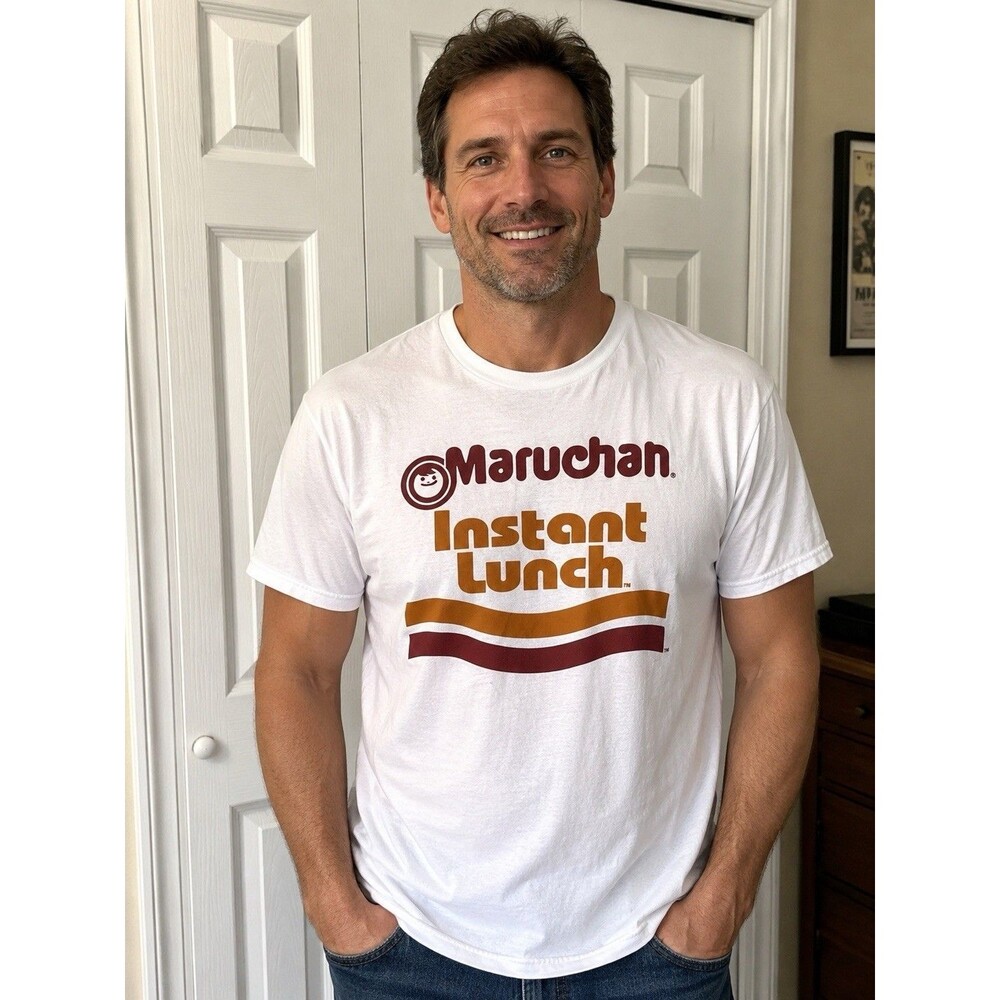 Maruchan Instant Lunch Ramen Graphic T-Shirt White XL 100% Cotton Noodle Logo